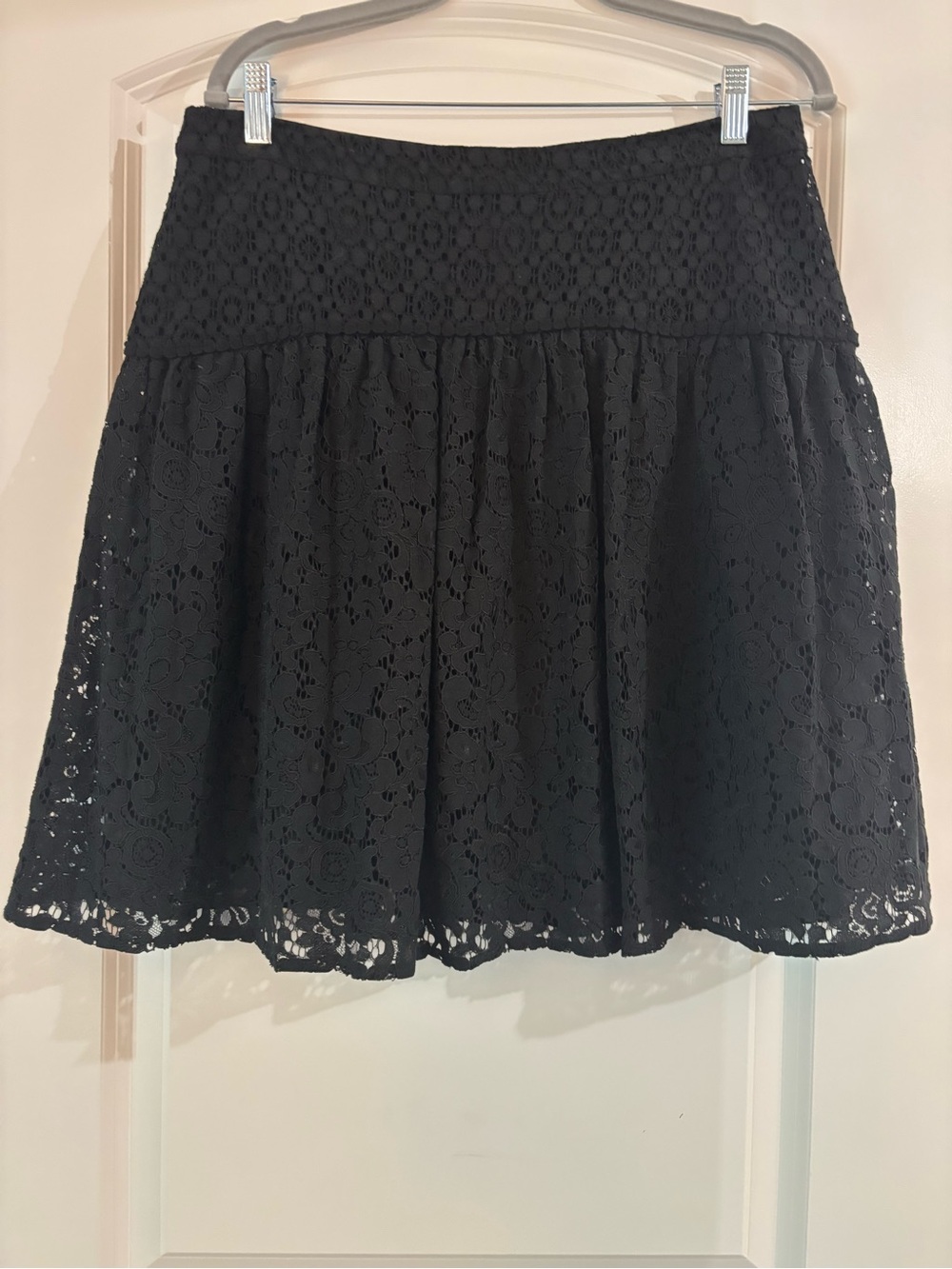 LOFT Black Lace Mini Skirt